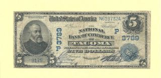 1902 $5 Db 3789 - P National Bank Of Commerce Tacoma Washington Tough State photo