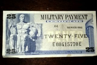 25 Cent Military Payment Certificate photo