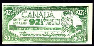 1960 ' S Canada Pm John Diefenbaker Political Satire Note photo