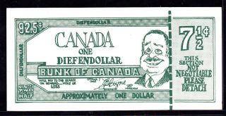 1960 ' S Canada John Diefenbaker Political Satire Note photo