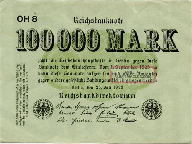 Germany 100. 000 Mark 1923 0000454