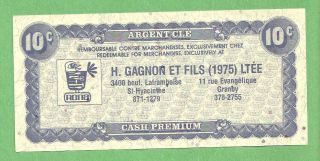 Canada Rona Argent Clé Coupon Personnalisé 10¢ Vf++ H.  Gagnon Et Fils (1975) Ltée photo