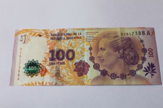 2012 Argentina 100 Pesos Eva Peron Commemorative Note photo