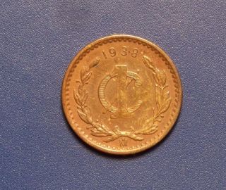 1938 About Uncirculated Mexico 1 Centavo photo