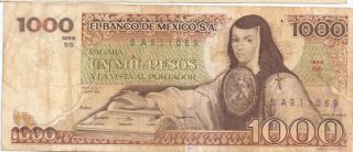 1981,  1000 Un Mil Pesos El Banco De Mexico Bank Note - D - 3 - 29 photo