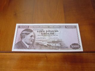 Iceland Banknote 5000 Kronur L.  1961,  