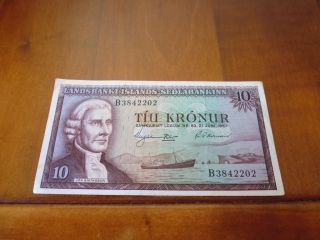 Iceland Banknote 10 Kronur L.  1957,  