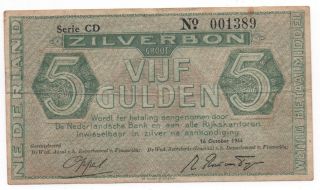 Netherlands 5 Gulden 1944 Pick 63 Look Scans photo