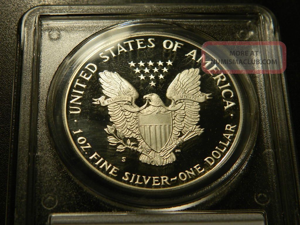 1986 S $1 Silver Eagle Coin Pcgs Pr69dacm 1 Oz Fine Silver
