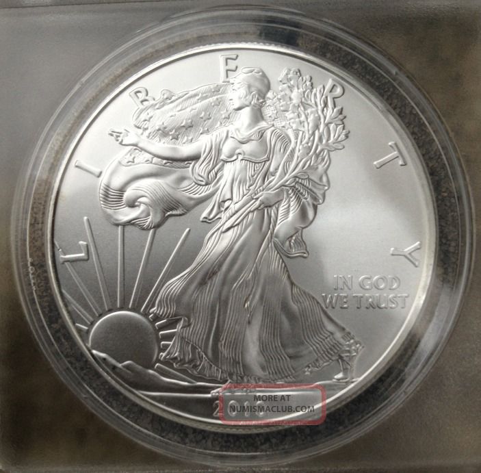 2010 Ms70 Anacs First Day Of Issue Silver Eagle One Oz. Fine Silver Dollar