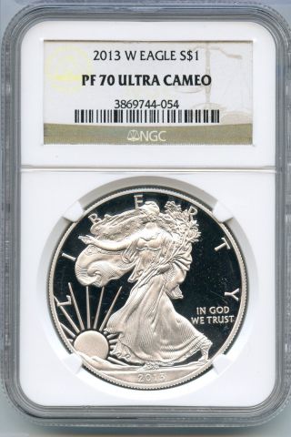 2013 - W Ngc Pf 70 Ultra Cameo American Eagle Silver Dollar 1 Oz - S1s Kr963 photo