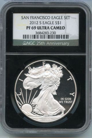 2012 - S Ngc Pf 69 Ultra Cameo American Eagle Silver Dollar 1 Oz - S1s Kr964 photo