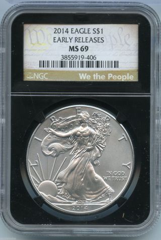 2014 Ngc Ms 69 American Eagle Silver Dollar 1 Oz - We The People - S1s Kr965 photo
