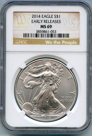2014 Ngc Ms 69 American Eagle Silver Dollar 1 Oz - We The People - S1s Kr966 photo