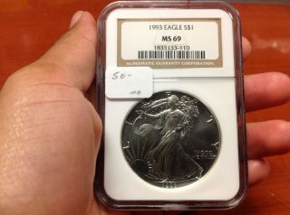 1993 Silver Eagle Coin Ms69 photo