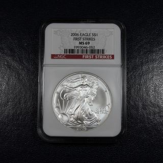2006 Silver Eagle Ngc Ms69 - First Strike - Dollar (052) photo