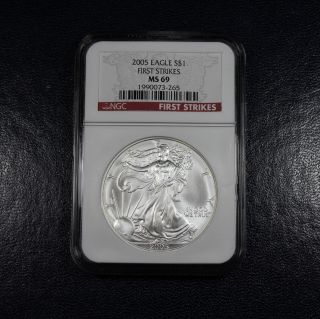 2005 Silver Eagle Ngc Ms69 - First Strike (265) - Dollar photo