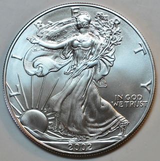 2002 $1 Silver American Eagle,  (j230) photo