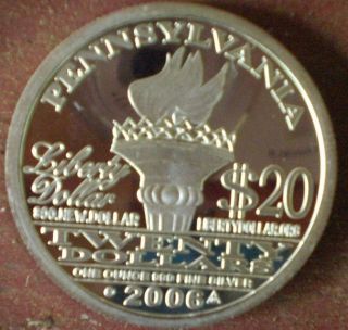 $20 2006 Pennsylvania Norfed One Ounce.  999 Silver Round photo