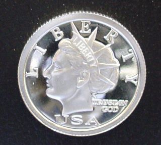 2006 Silver $5.  00 Liberty Dollar 1/4 Oz.  999 Silver Bullion Round photo