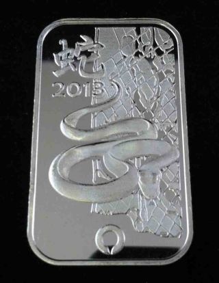 1 Troy Oz Rand Refinery.  999 Fine Silver Bar – 2013 Year Of The Snake photo