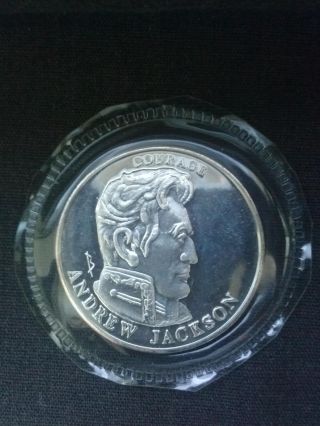 1991 Andrew Jackson Coin Liberty Lobby Half Troy Ounce.  999 Pure Silver Bu photo