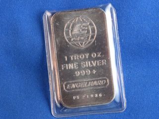 Engelhard Minerals & Chemicals.  999 Silver 1 Oz Bar B4445 photo