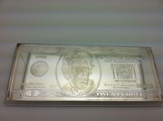 2003 Federal Reserve $20 Note.  999 Pure Silver W/ Display Casing 4.  41oz photo