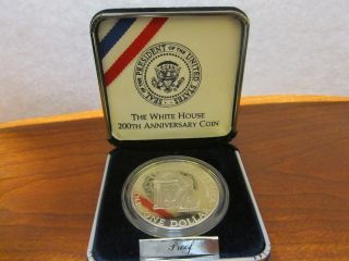 1992 - W Proof White House Silver Dollar Coin - 200th Anniversary photo