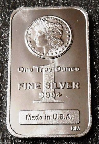 Silver Morgan Head One Troy Ounce {sealed Uncirculated}.  999 Fine Silver Bar photo