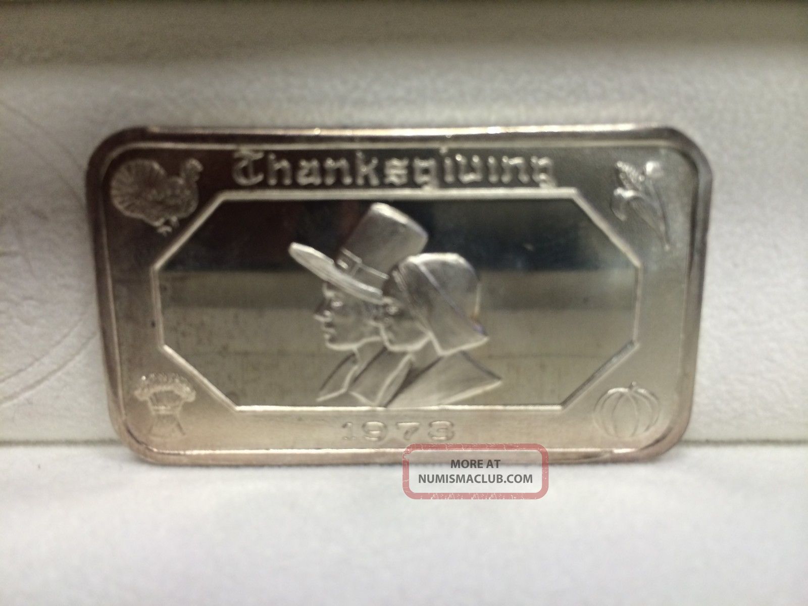 Thanksgiving Silver Rounds Libirty Thanksgiving 1973 1 Ounce. 999 Pure Silver Bar