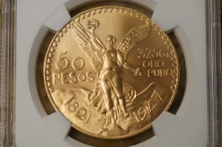 1947 Mexico Gold 50 Pesos 