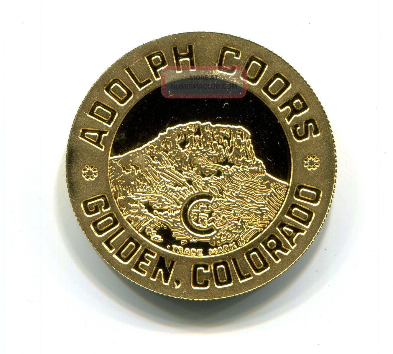 Adolph Coors 1 Oz Gold Proof Round Golden Colorado Coors Beer