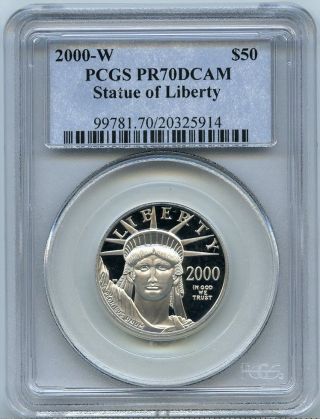 2000 - W $50 (1/2 Oz. ) Proof 70 Platinum Eagle Pcgs Pr 70 Pf 70 Dcam photo