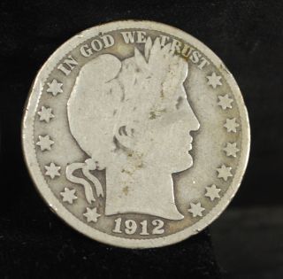 1912 S (san Francisco) American Usa Silver Barber Half Dollar photo