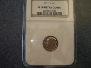 1972 - S Dime - Ultra Cameo Ngc Slabbed Proof - 68 photo