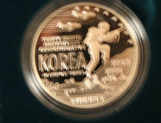 1991 Korean War Memorial Coin Proof Silver Dollar photo