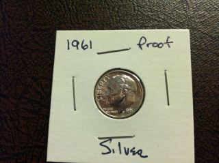 1961 - P Roosevelt Dime 90% Silver Proof U.  S.  Coin photo