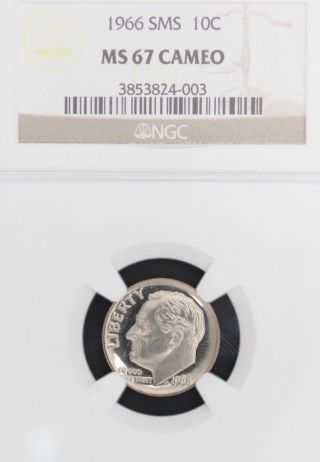 1966 Sms Roosevelt Ngc Ms 67 Cameo.  Incredible Cameo Contrast & Spot - photo