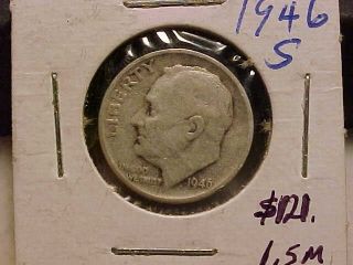 1946 S Roosevelt Silver Dime First Year Toning photo