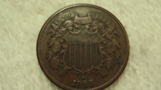 Coinhunters - 1865 Two Cent Piece - Very Fine,  Vf photo