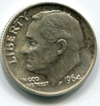 1964 Silver Roosevelt Dime - Xf - photo