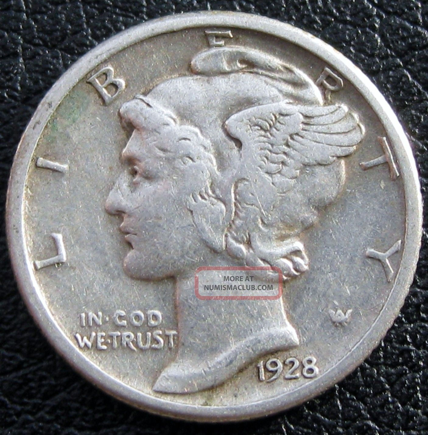 1928 Mercury Silver Dime Very Fine K478