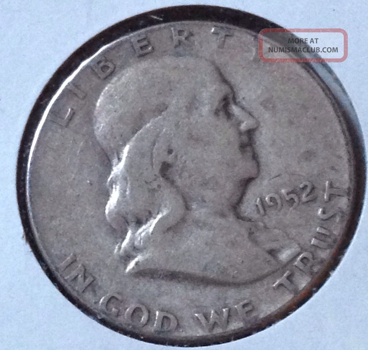 01738 : 1952 - P Silver Franklin Half Dollar Coin :: Numicorp :: Hq