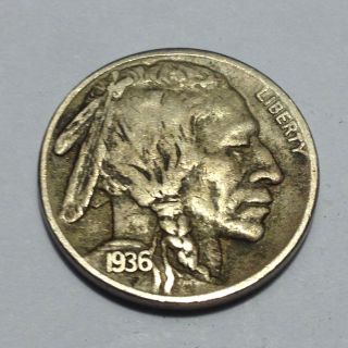 1936 D Buffalo Nickel B - 1012 Good Coin photo