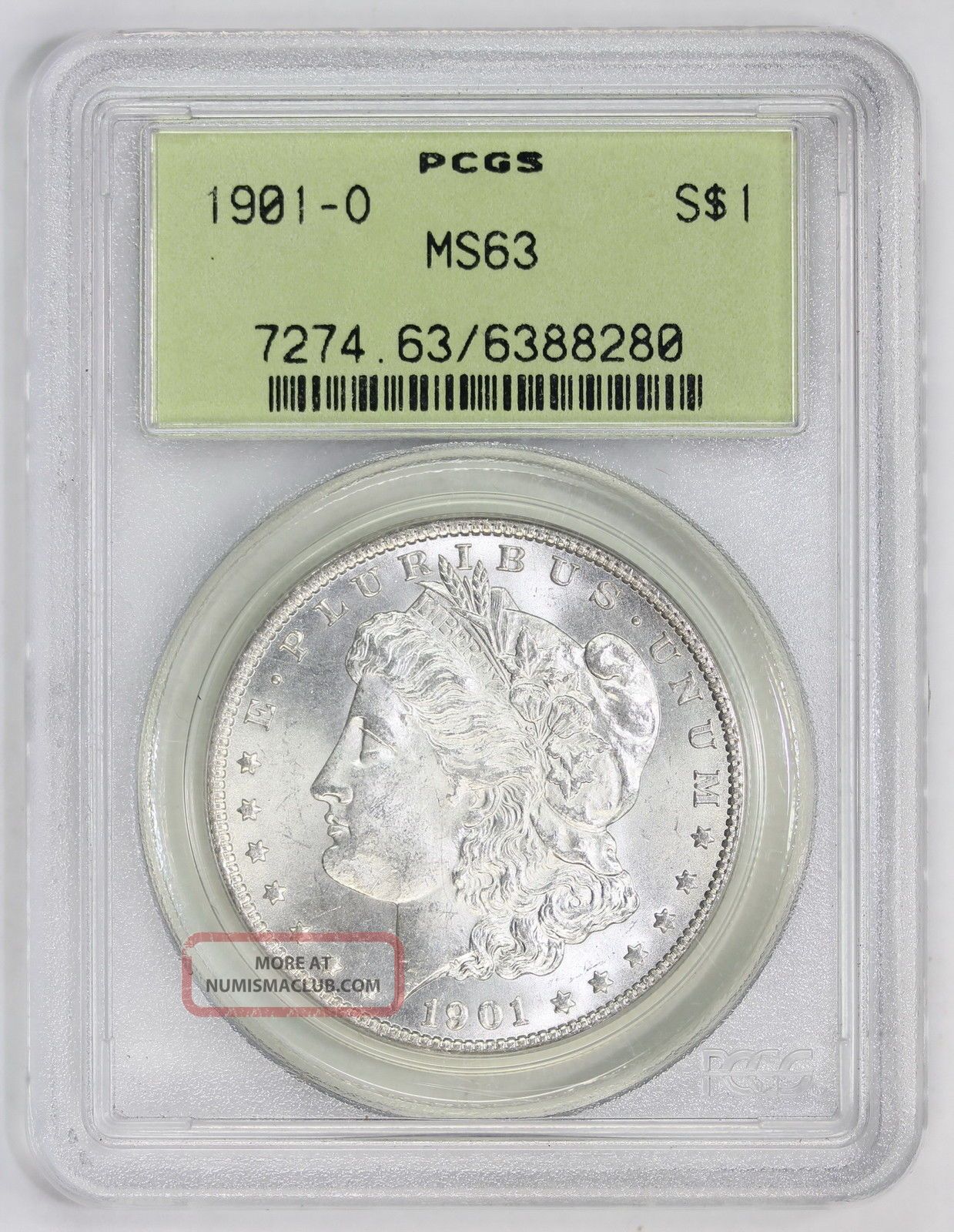 1901 O Morgan Silver Dollar Ms 63 Pcgs (8280)