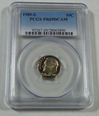 1985 - S Proof Roosevelt Dime Coin Pcgs Pr69dcam photo