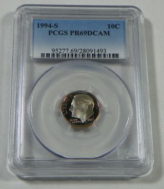 1994 - S Proof Roosevelt Dime Coin Pcgs Pr69dcam photo