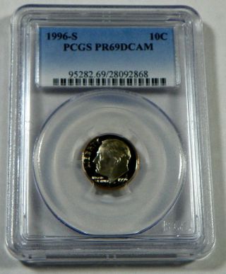 1996 - S Proof Roosevelt Dime Coin Pcgs Pr69dcam photo