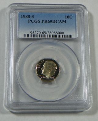 1988 - S Proof Roosevelt Dime Coin Pcgs Pr69dcam photo